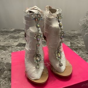 Embellished gladiator pumps